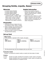Grouping Solids, Liquids, and Gases