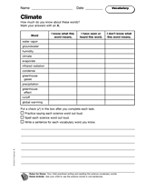 Climate: Vocabulary